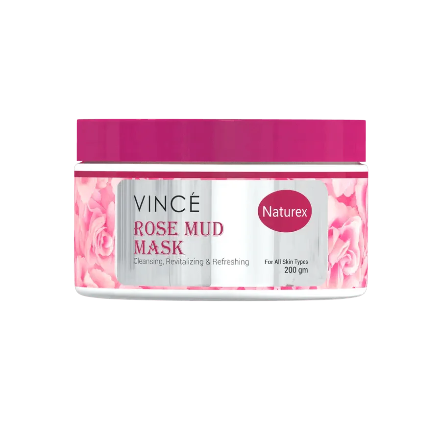 Vince Rose Mud Mask 200g – Deep Cleansing & Hydrating Face Mask with Natural Rose Extracts for Glowing Skin
