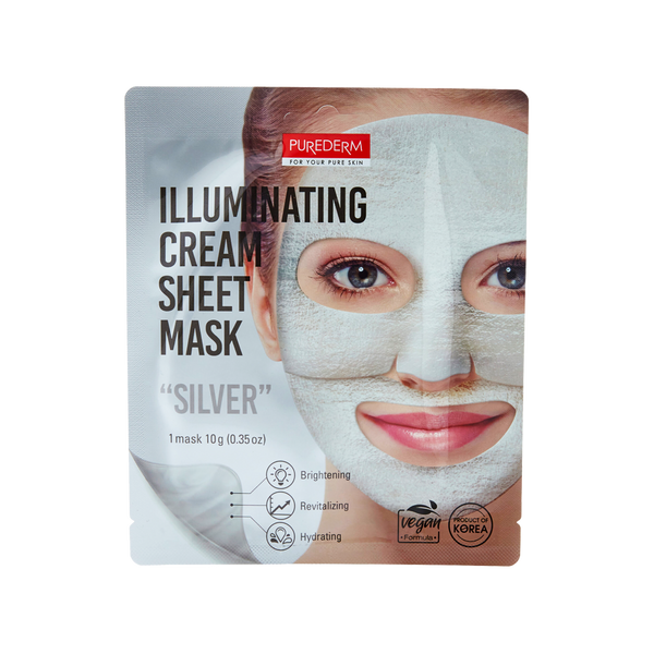 Purederm Illuminating Cream Sheet Mask Silver-Get One Free
