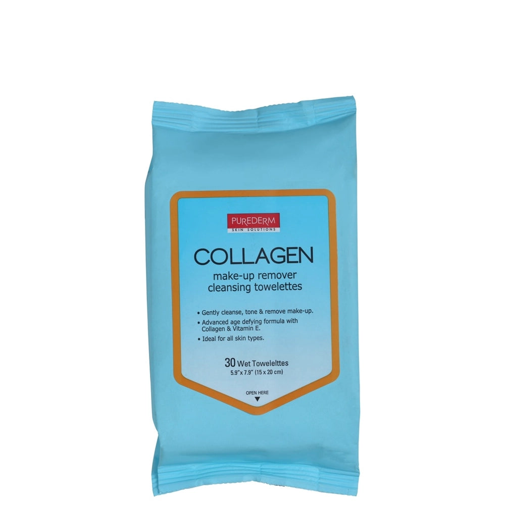 Purederm Collagen Makeup Remover Black Wet Towelettes