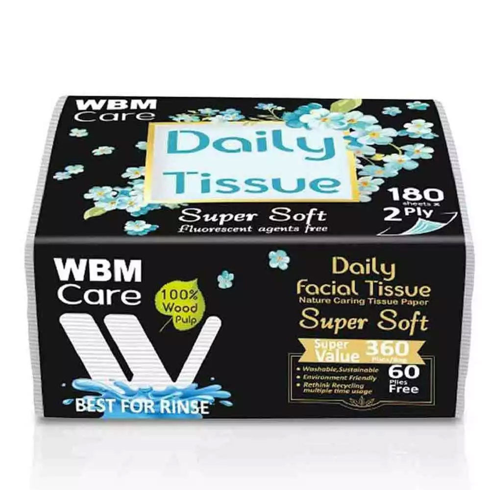 WBM Care Daily Facial Tissue Paper 180 Sheets