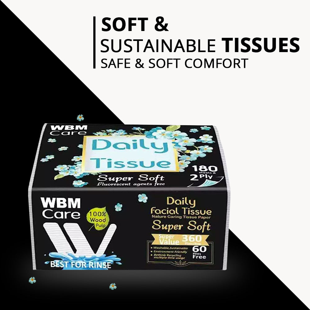 WBM Care Daily Facial Tissue Paper 180 Sheets