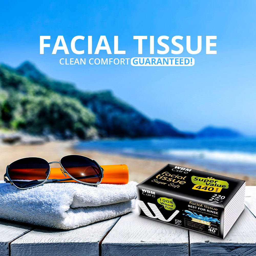 WBM Facial Tissue Small 220 Sheets