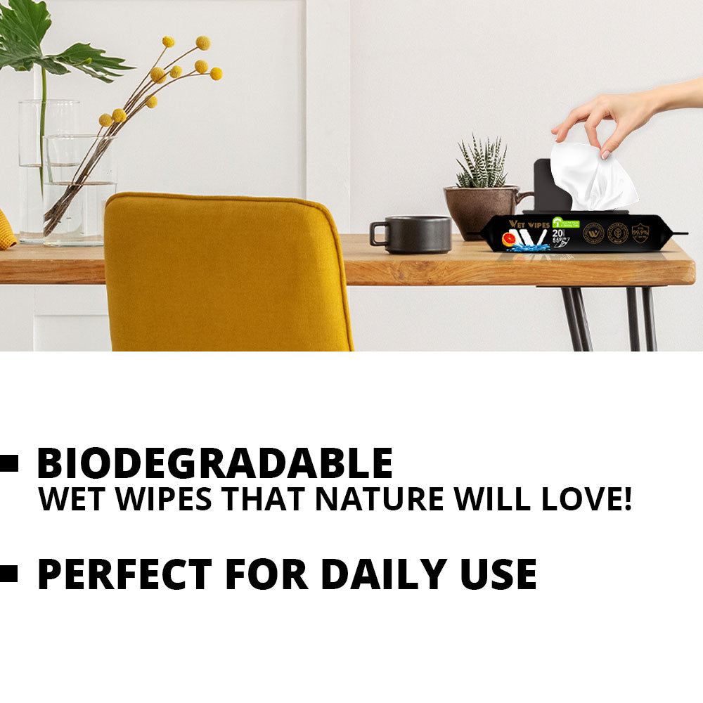 WBM Care Biodegradable Wet Wipes Blood Orange 20 Wipes