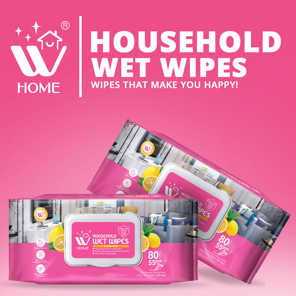 WBM Home Household Wet Wipes Lemon 80 Wipes