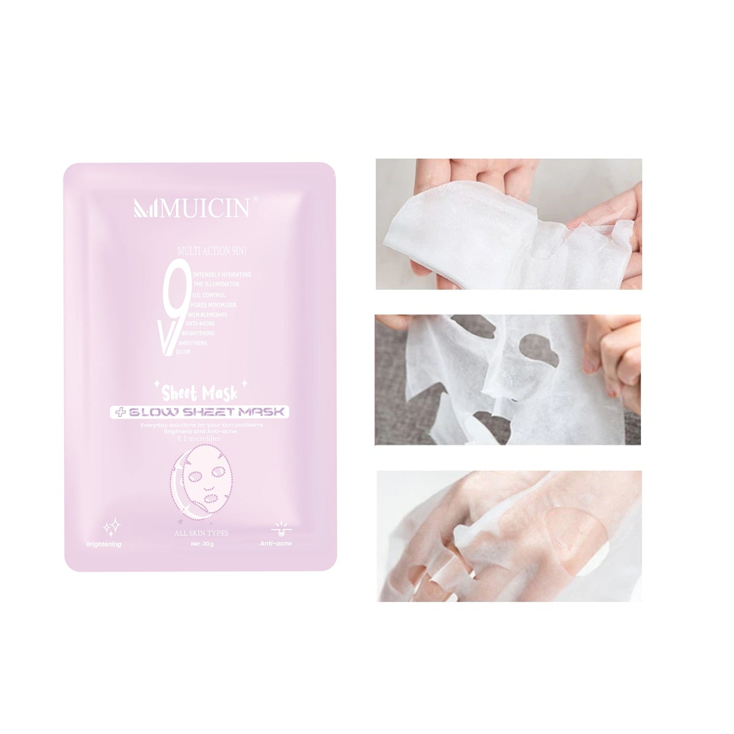 MUICIN V9+ Facial Glow Hydrating Sheet Mask