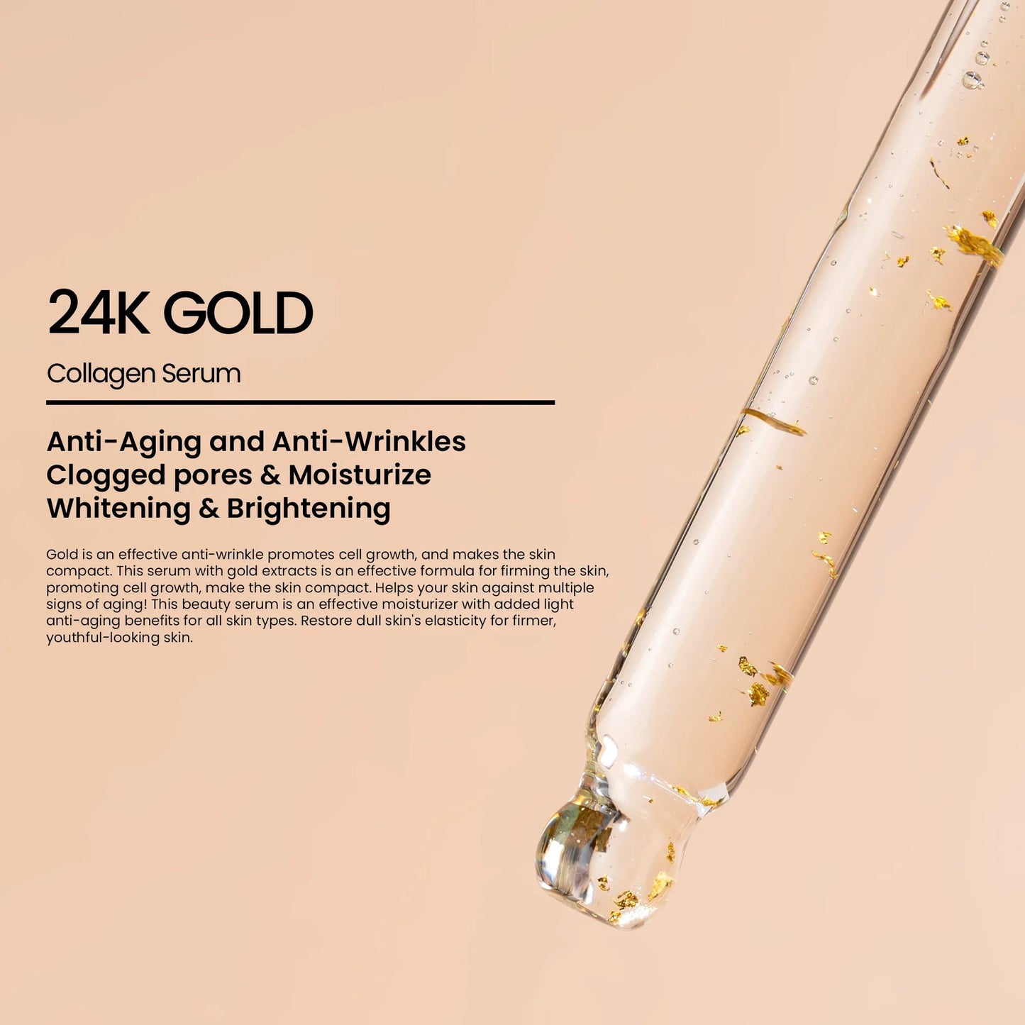 Rivaj UK 24K Gold Face Serum 30ml β Anti-Wrinkle, Pore Minimizing & Moisturizing Beauty Serum for All Skin Types