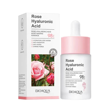 BIOAQUA Rose Hyaluronic Acid Face Serum 30ml – Hydrating, Whitening, Anti-Wrinkle & Pore Tightening Facial Serum for Women