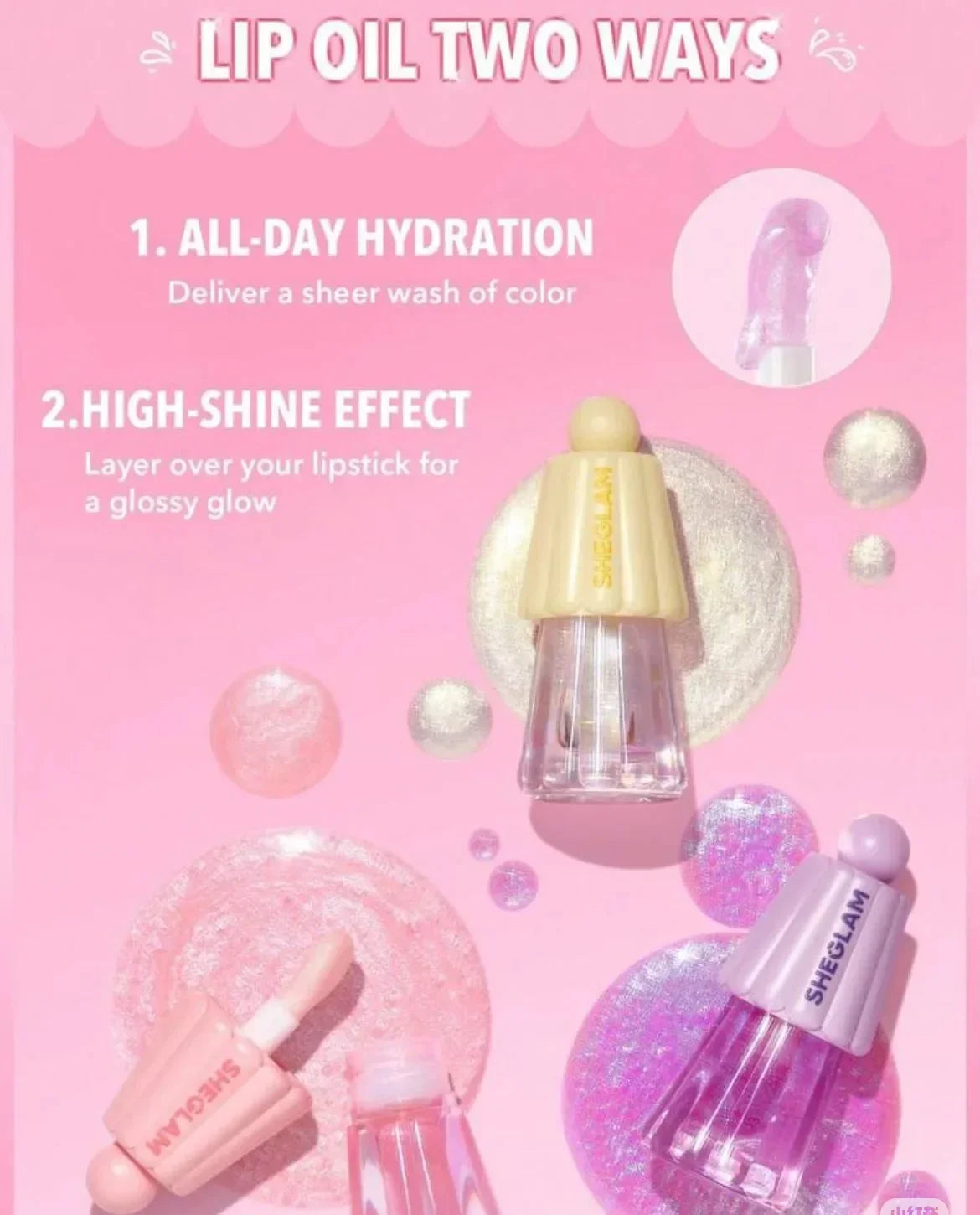 Ultimate Gloss Combo – Sheglam Lip Oil, Lip Glaze & Pro Makeup Brushes ✨