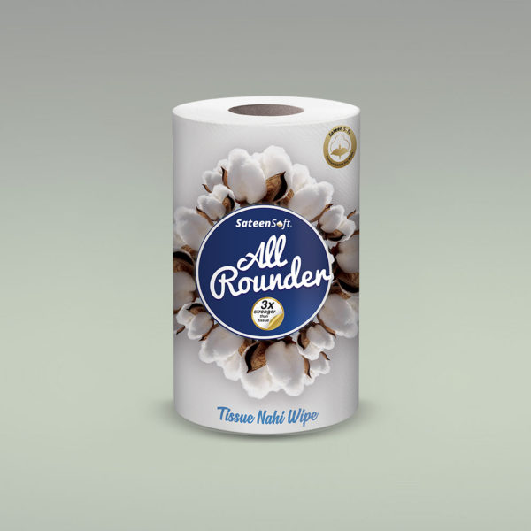 Sateen Soft Cotton Wipes Roll Large (All Rounder)