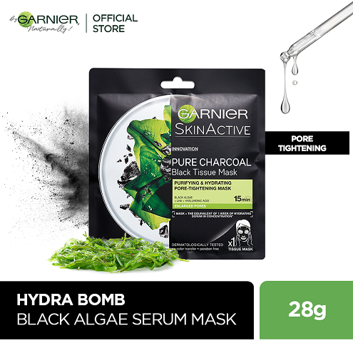 Garnier Skin Active Pure Charcoal Black Tea Tissue Face Mask Mattifying