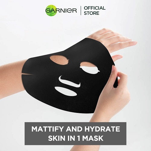 Garnier Skin Active Pure Charcoal Black Tea Tissue Face Mask Mattifying