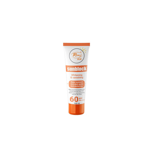 Rivaj UK Whitening and Vanishing Sunblock SPF60 (100ml)