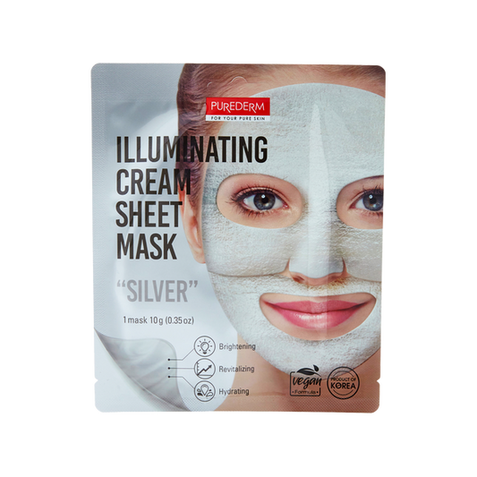 Purederm Illuminating Cream Sheet Mask Silver-Get One Free