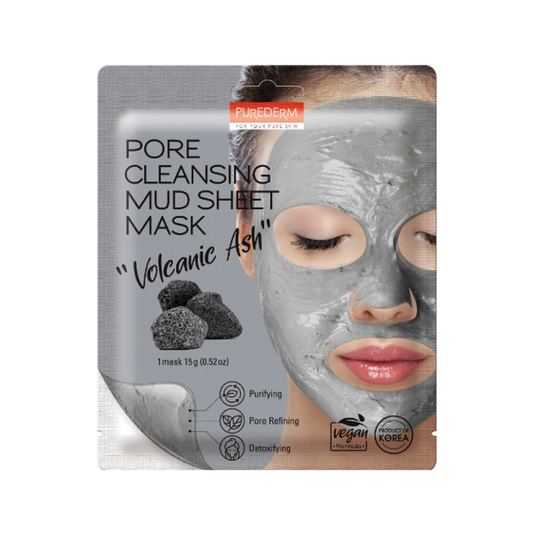 Purederm Pore Cleansing Mud Sheet Mask Volcanic Ash