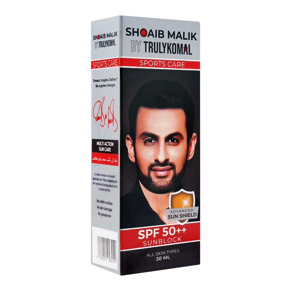 Shoaib Malik By Truly Komal SPF 50 ++ Sunblock Care 50ml