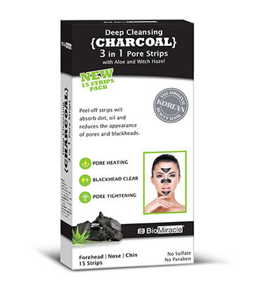 BioMiracle Deep Cleansing Charcoal 3 In One Pore Strip- 1 Sheet