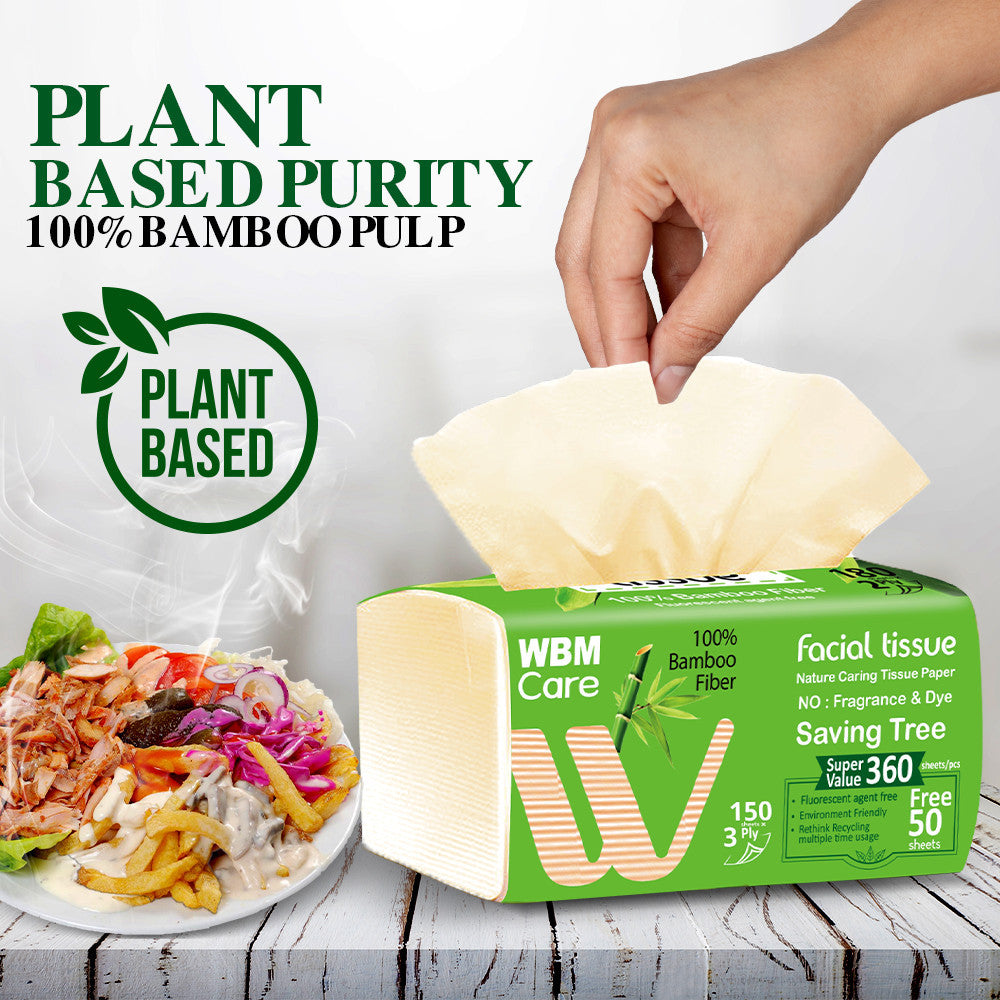 WBM Bamboo Facial Tissue 3Ply 150 Sheets