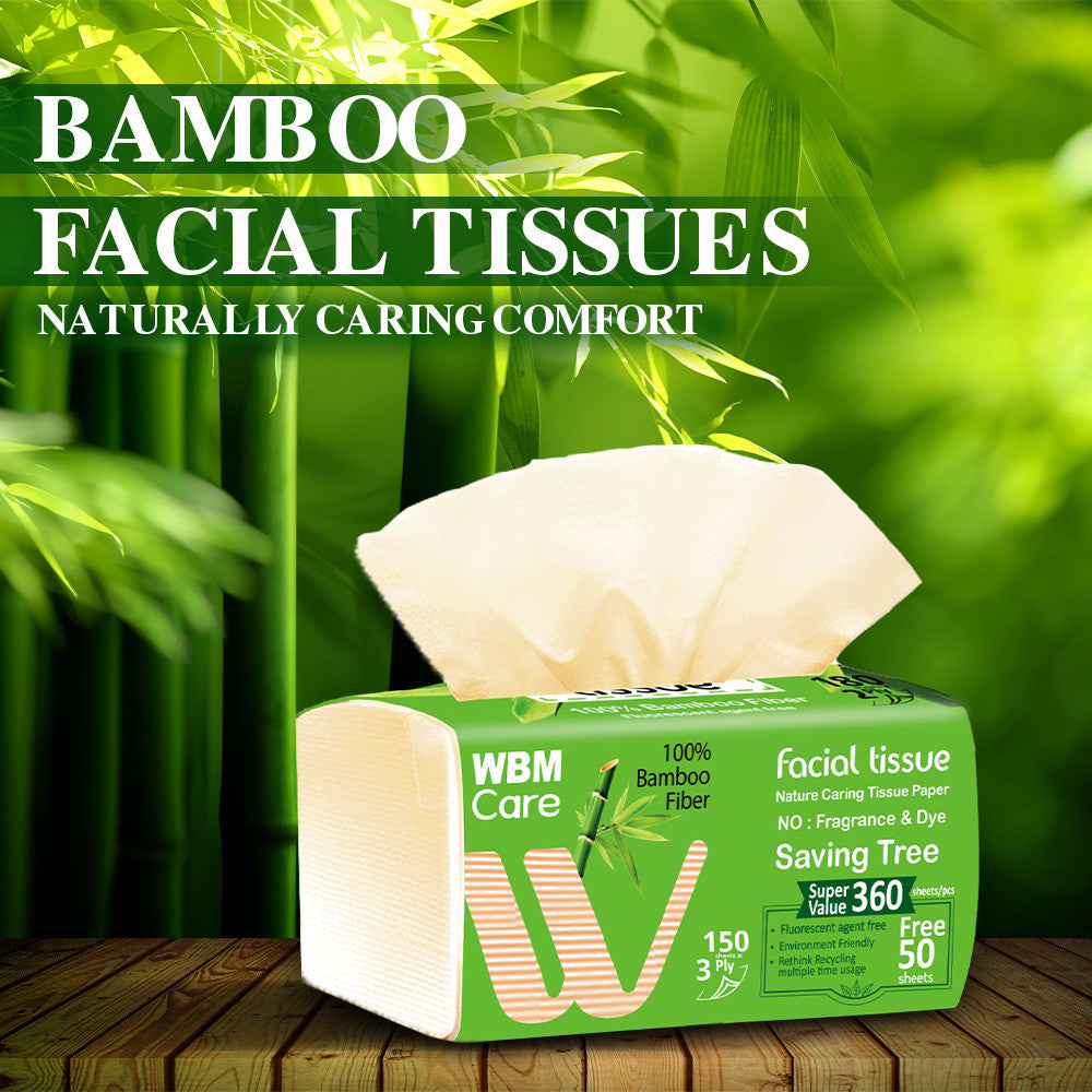 WBM Bamboo Facial Tissue 3Ply 150 Sheets