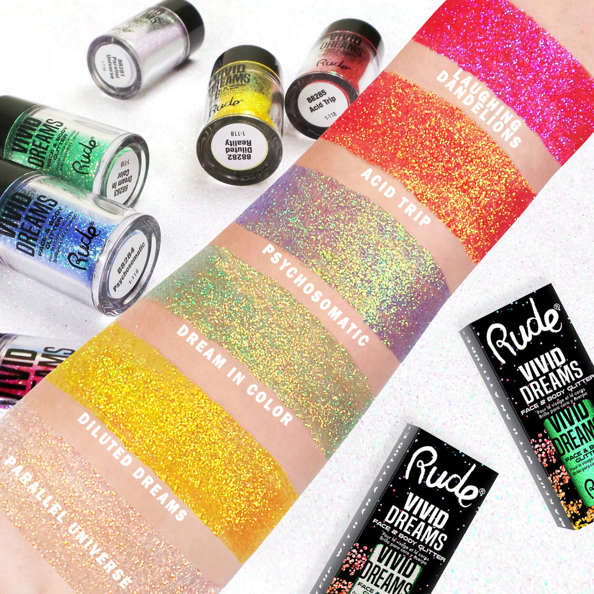 Rude Vivid Dreams Face & Body Glitter