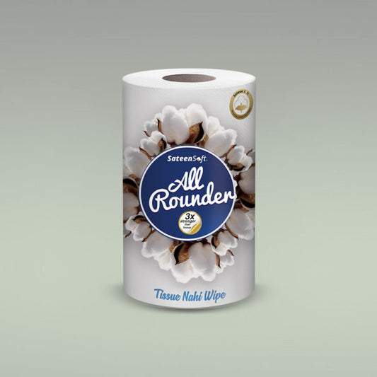 Sateen Soft Cotton Wipes Roll Large (All Rounder)