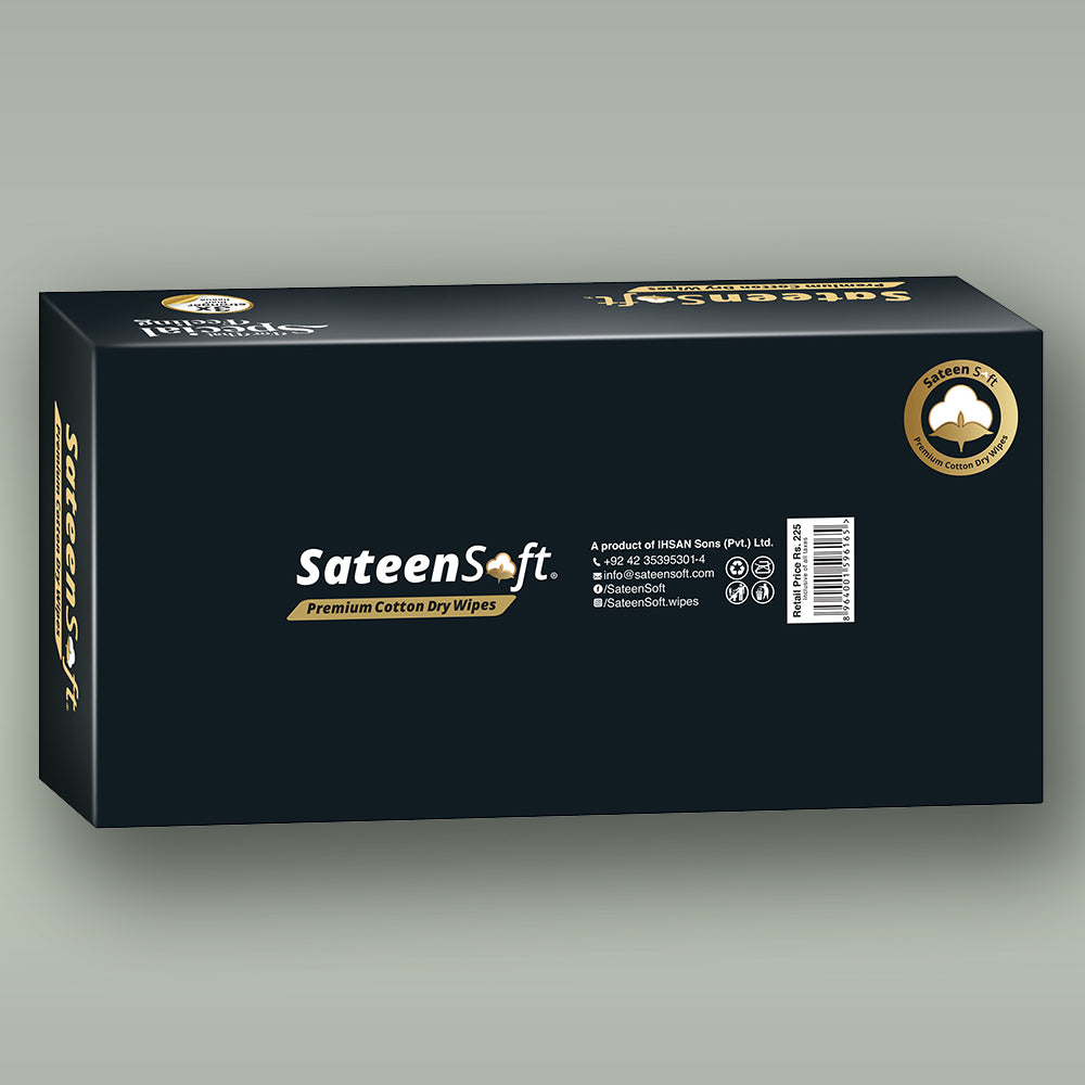 Sateensoft Executive 100% Cotton Tissue Wipes (Black)