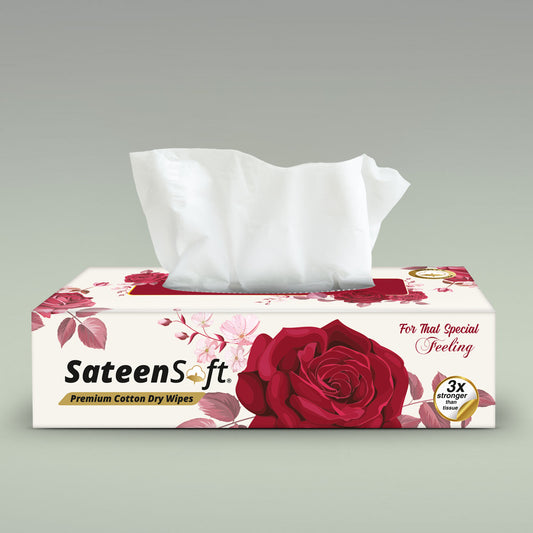 SateenSoft Premium Cotton Dry Wipes Perfumed
